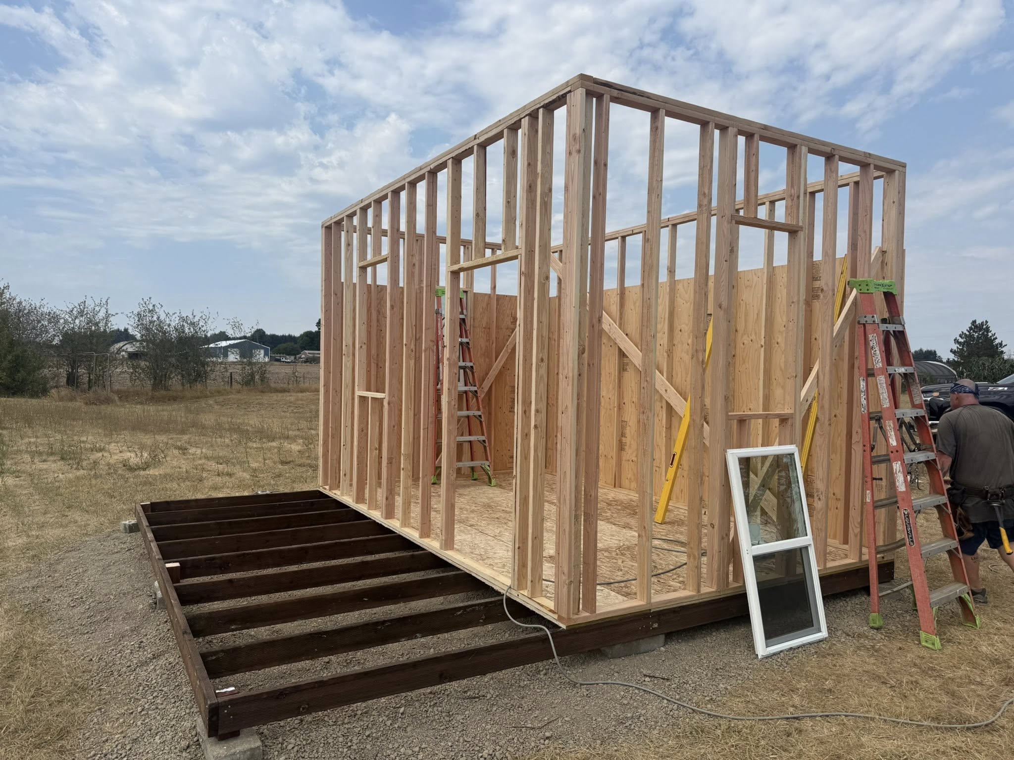 Covered porch construction project in Eugene, Oregon