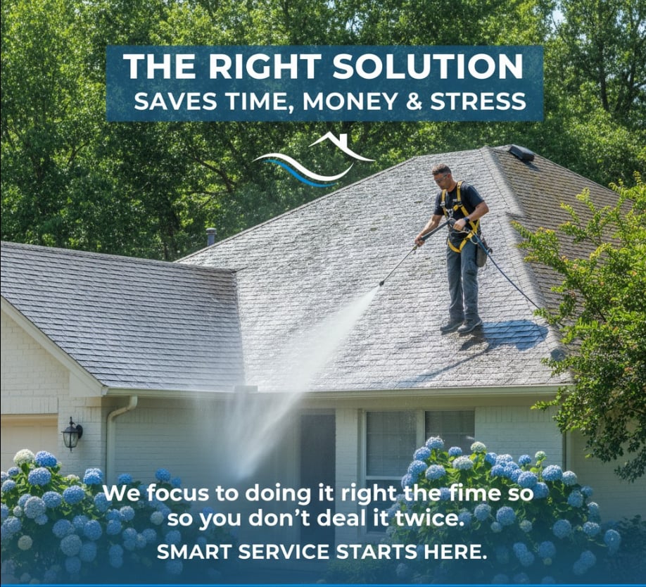 R&J Clean Exteriors team at work in Central Texas