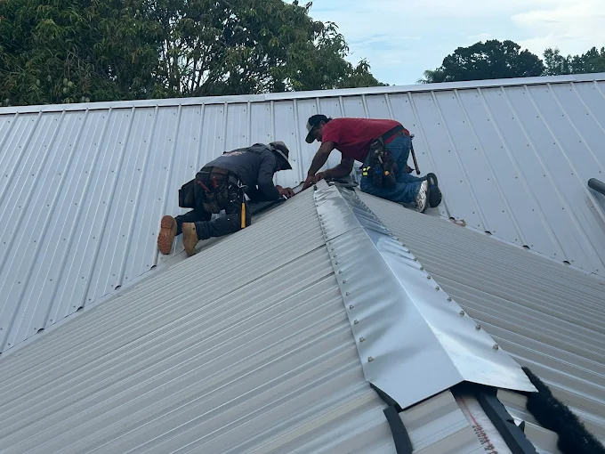 Standing seam metal roof installed on a modern home in Central Florida
